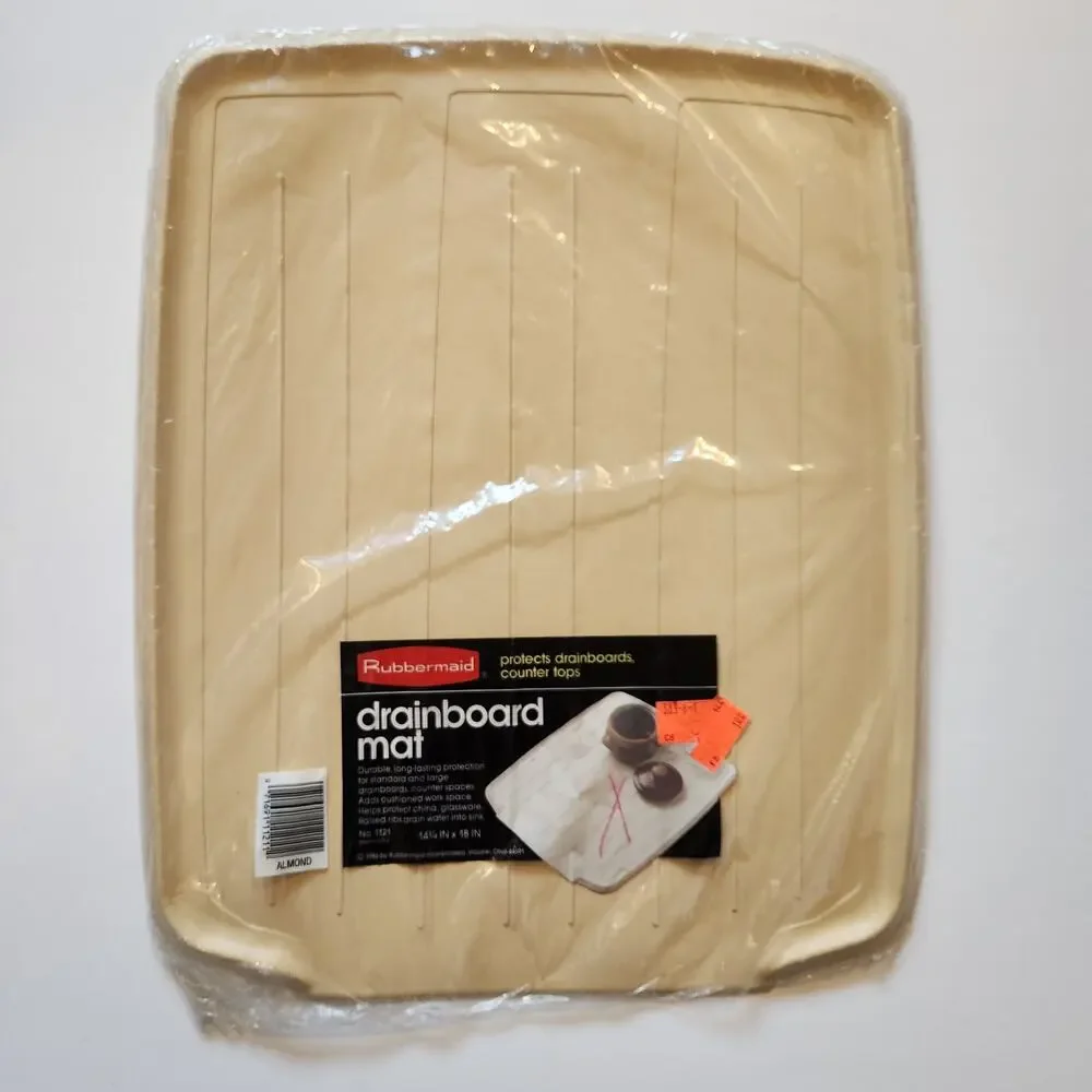 New! VTG 1986 Rubbermaid No. 1121 Almond Drainboard Mat 14.75